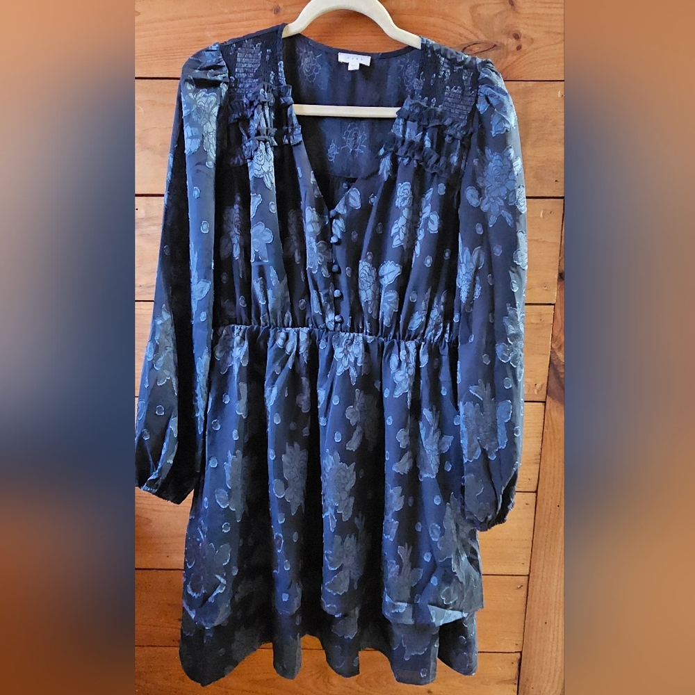 Elegant Floral Long Sleeve Dress